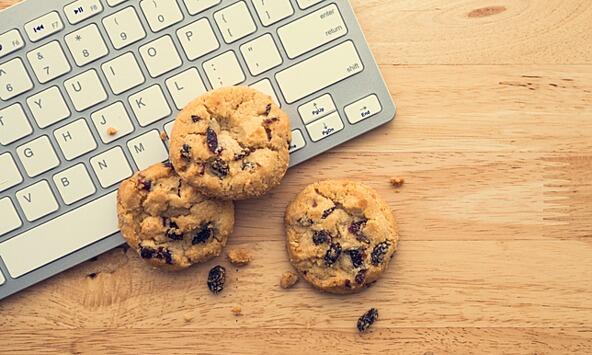 cookies on computer keyboard 